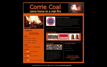 Corrie Coal - another Quality Affordable Web Site from Bob Fuller Web Design